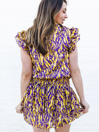 Marley Top | Tiger Tail Purple + Gold