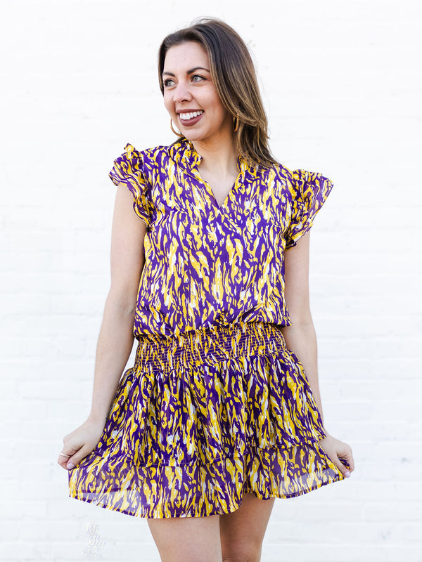 Marley Top | Tiger Tail Purple + Gold