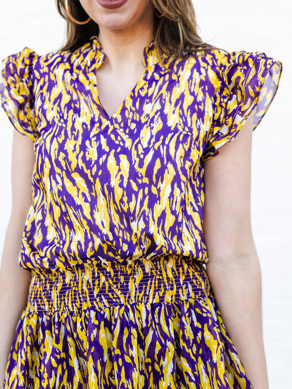 Marley Top | Tiger Tail Purple + Gold