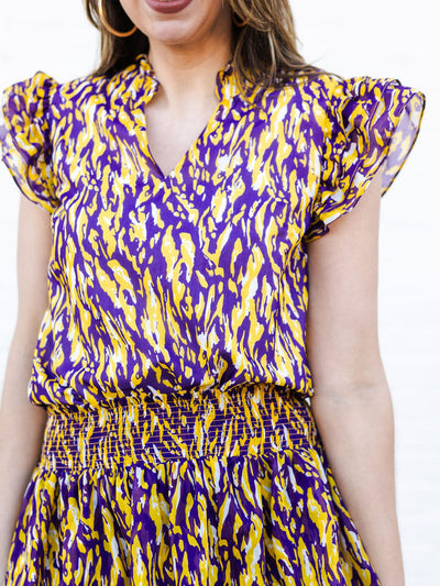 Marley Top | Tiger Tail Purple + Gold