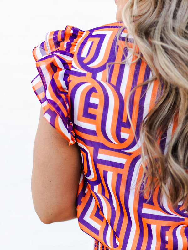 Marley Top | Touchdown Purple + Orange