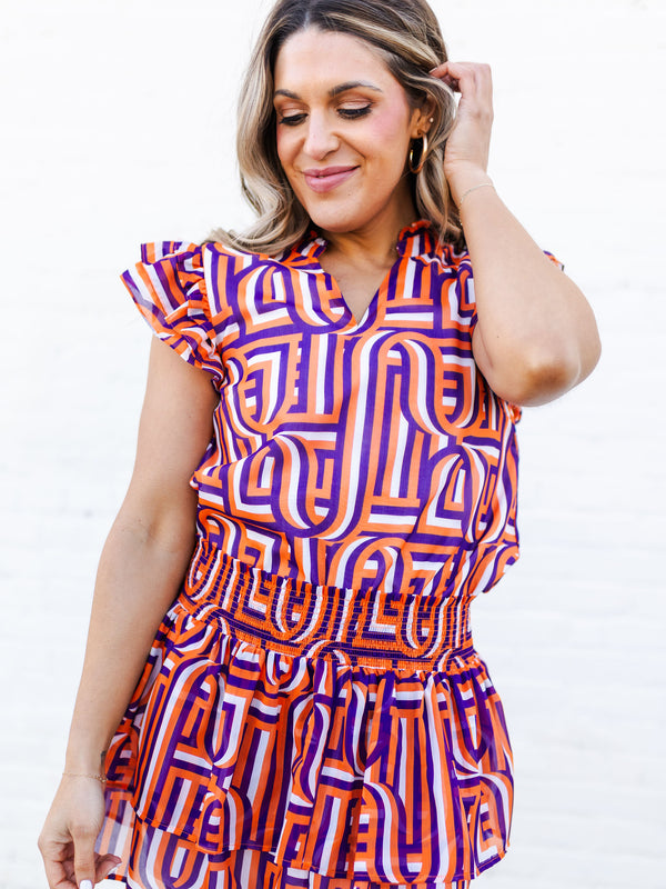 Marley Top | Touchdown Purple + Orange