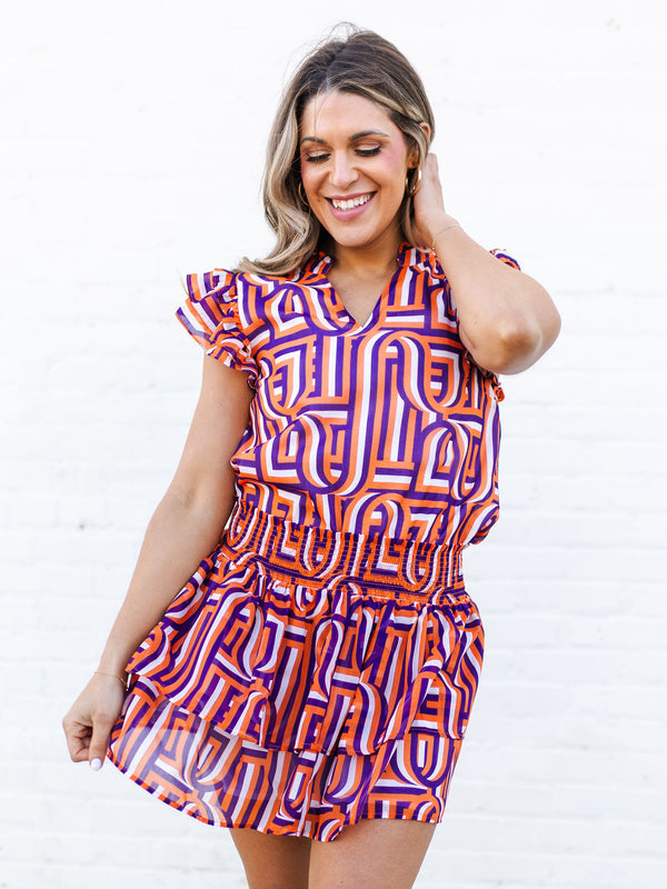 Marley Top | Touchdown Purple + Orange