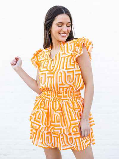Marley Top | Touchdown Orange + White