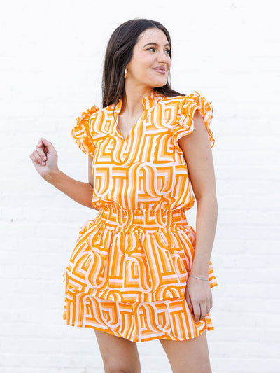 Marley Top | Touchdown Orange + White
