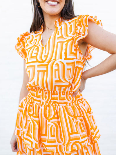 Marley Top | Touchdown Orange + White
