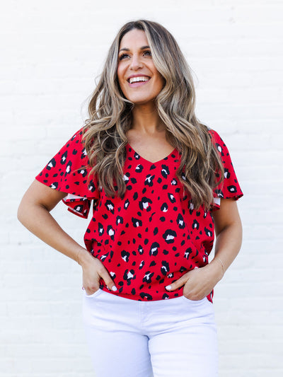 Paisley Top | Party Animal Red + Black