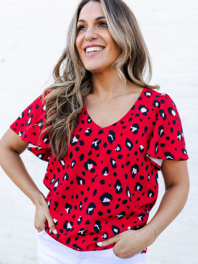Paisley Top | Party Animal Red + Black