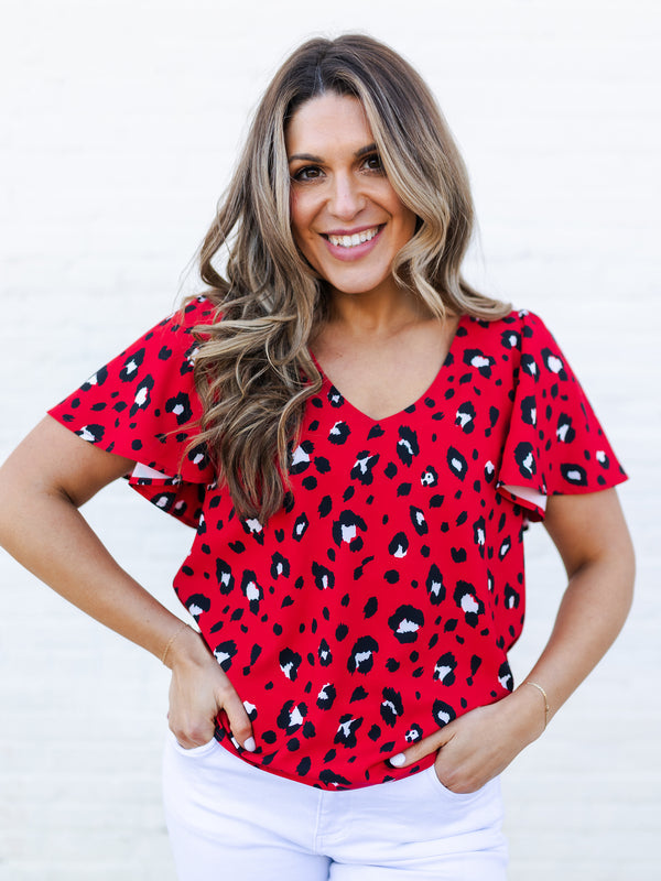 Paisley Top | Party Animal Red + Black