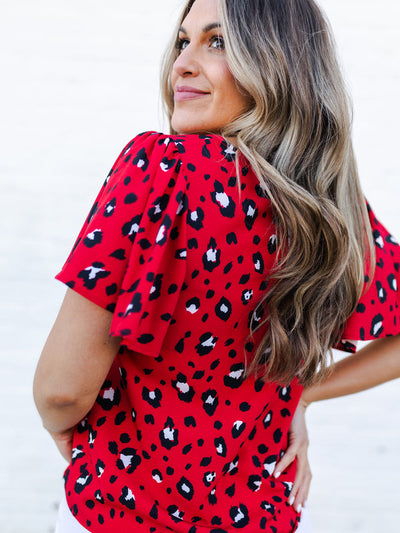Paisley Top | Party Animal Red + Black