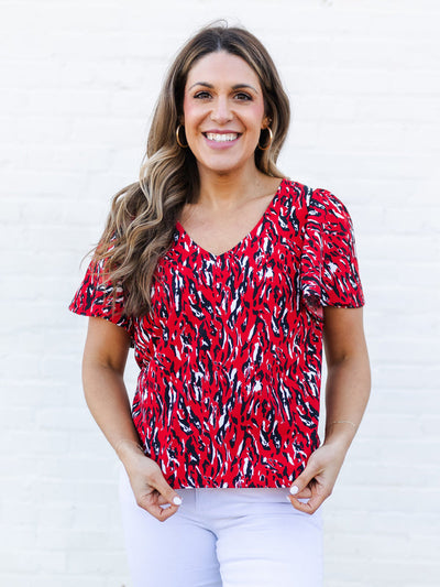 Paisley Top | Tiger Tail Red + Black