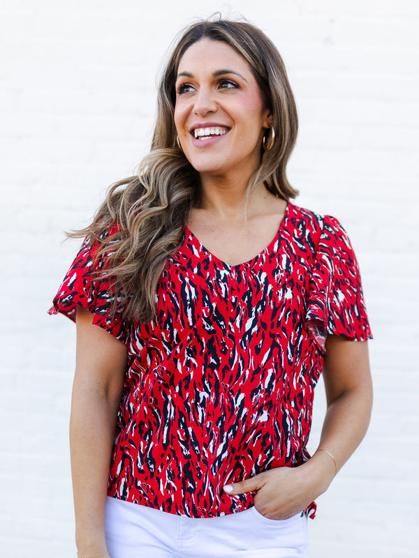Paisley Top | Tiger Tail Red + Black