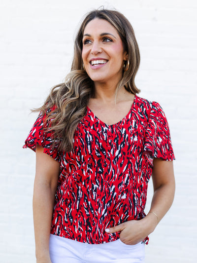 Paisley Top | Tiger Tail Red + Black