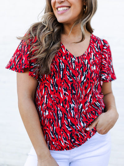 Paisley Top | Tiger Tail Red + Black