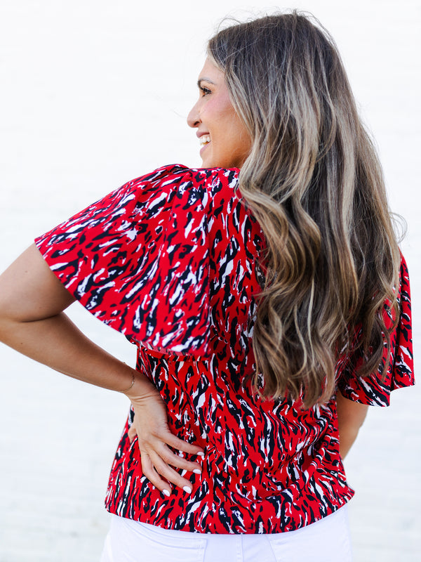 Paisley Top | Tiger Tail Red + Black