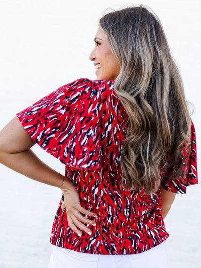 Paisley Top | Tiger Tail Red + Black