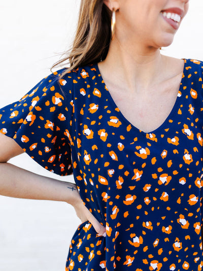 Paisley Top | Party Animal Navy + Orange