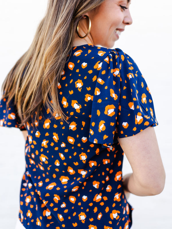 Paisley Top | Party Animal Navy + Orange