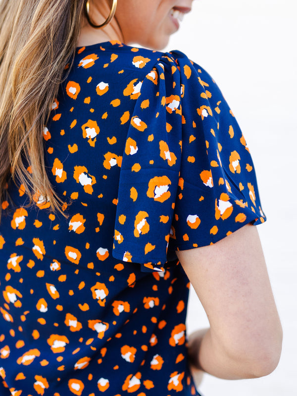 Paisley Top | Party Animal Navy + Orange