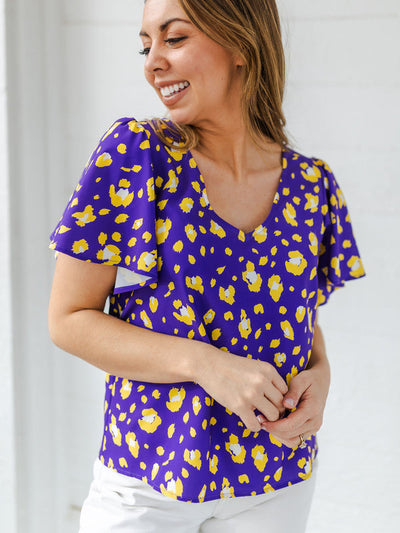 Paisley Top | Party Animal Purple + Gold