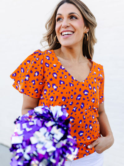 Paisley Top | Party Animal Purple + Orange