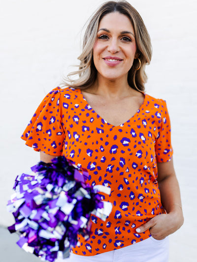 Paisley Top | Party Animal Purple + Orange