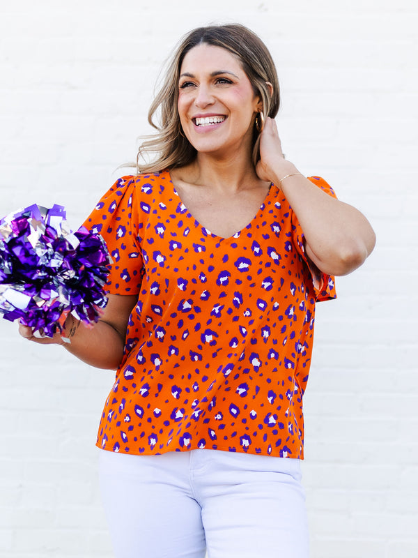 Paisley Top | Party Animal Purple + Orange