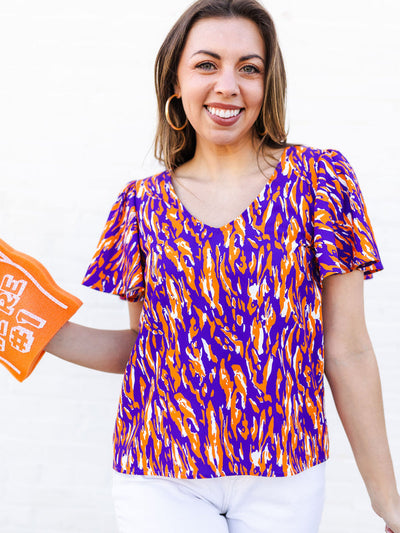 Paisley Top | Tiger Tail Purple + Orange