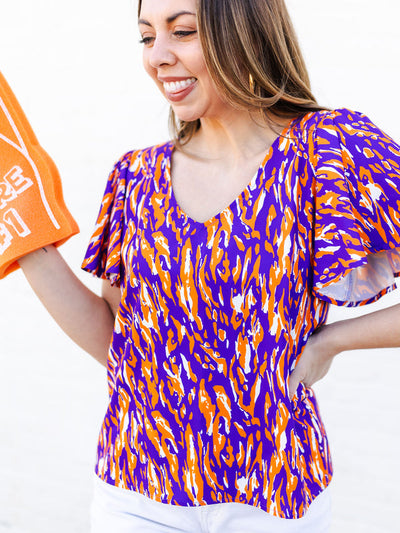 Paisley Top | Tiger Tail Purple + Orange