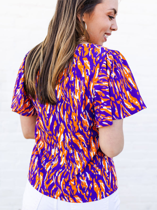 Paisley Top | Tiger Tail Purple + Orange