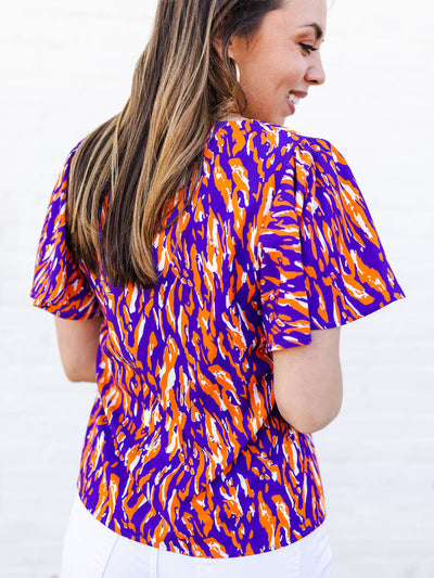 Paisley Top | Tiger Tail Purple + Orange