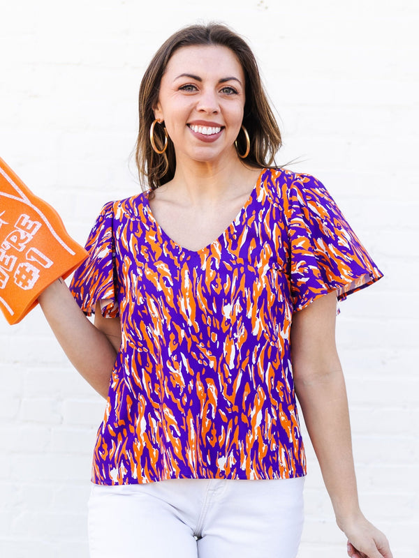 Paisley Top | Tiger Tail Purple + Orange