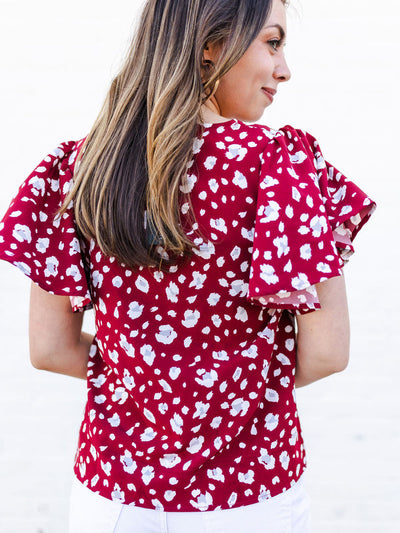 Paisley Top | Party Animal Maroon + White