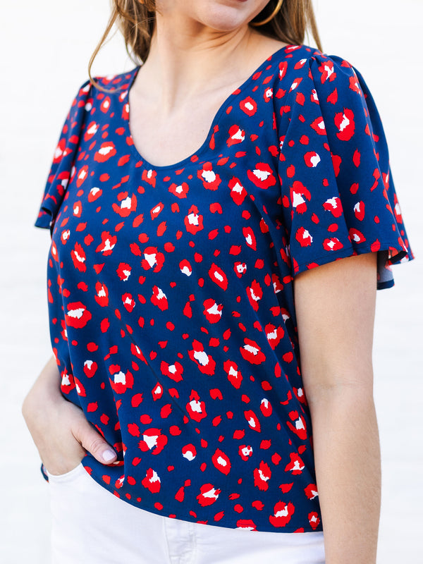 Paisley Top | Party Animal Red + Blue