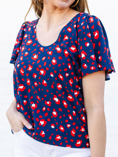 Paisley Top | Party Animal Red + Blue