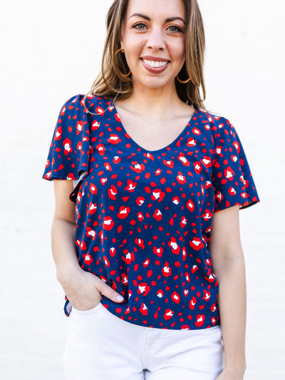 Paisley Top | Party Animal Red + Blue