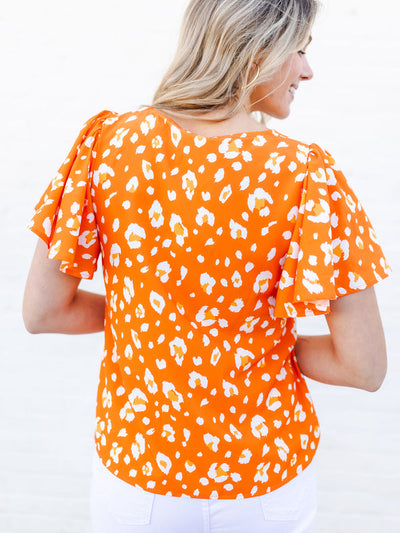 Paisley Top | Party Animal Orange + White