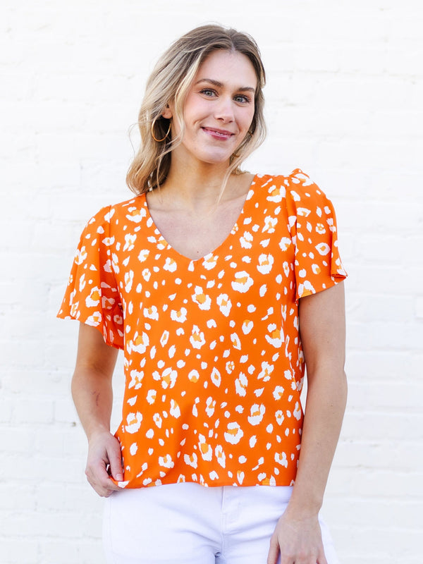 Paisley Top | Party Animal Orange + White