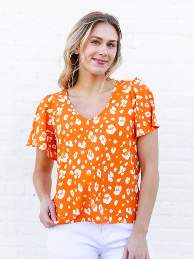 Paisley Top | Party Animal Orange + White