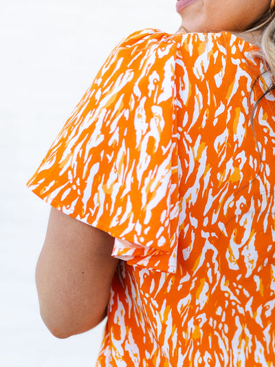 Paisley Top | Tiger Tail Orange + White
