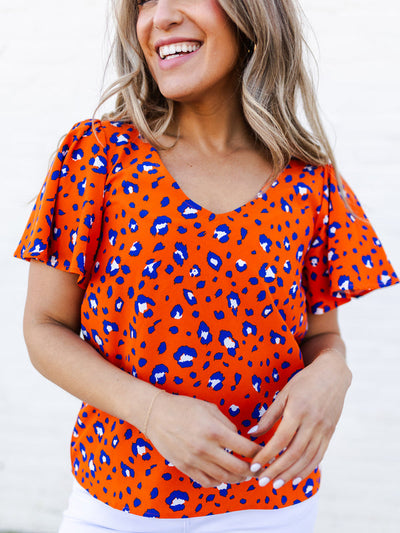 Paisley Top | Party Animal Blue + Orange