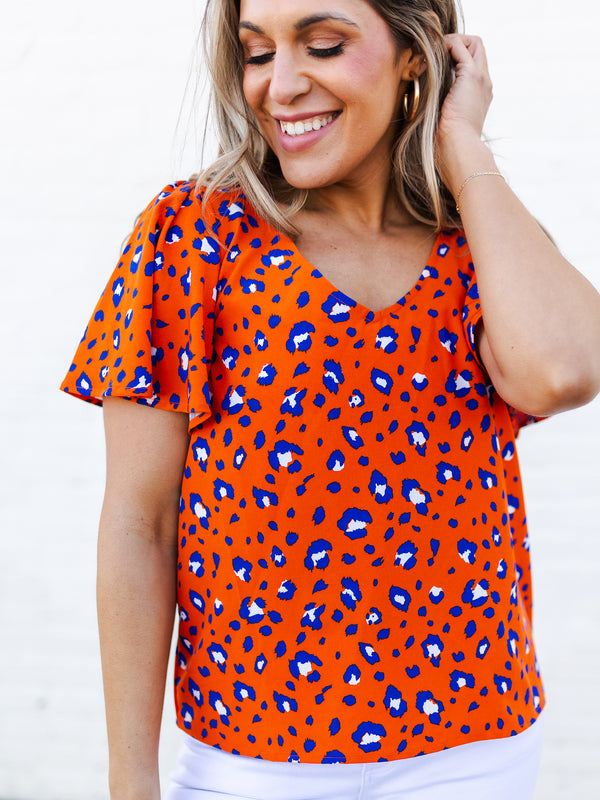Paisley Top | Party Animal Blue + Orange