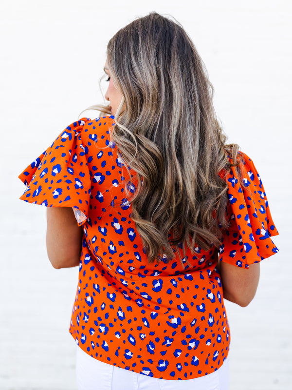 Paisley Top | Party Animal Blue + Orange