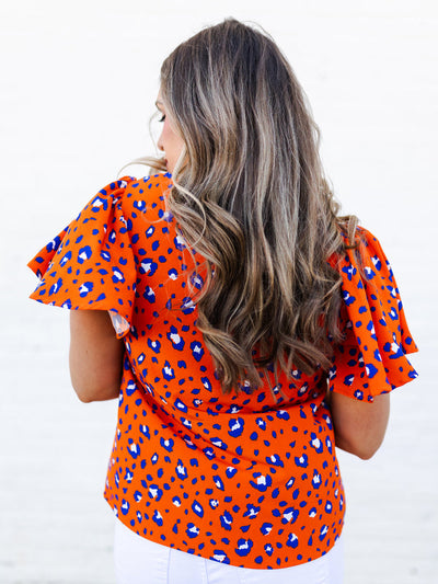Paisley Top | Party Animal Blue + Orange
