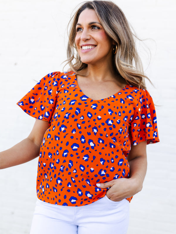 Paisley Top | Party Animal Blue + Orange