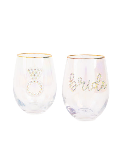 Stemless Wine Glass | Rhinestone Ring