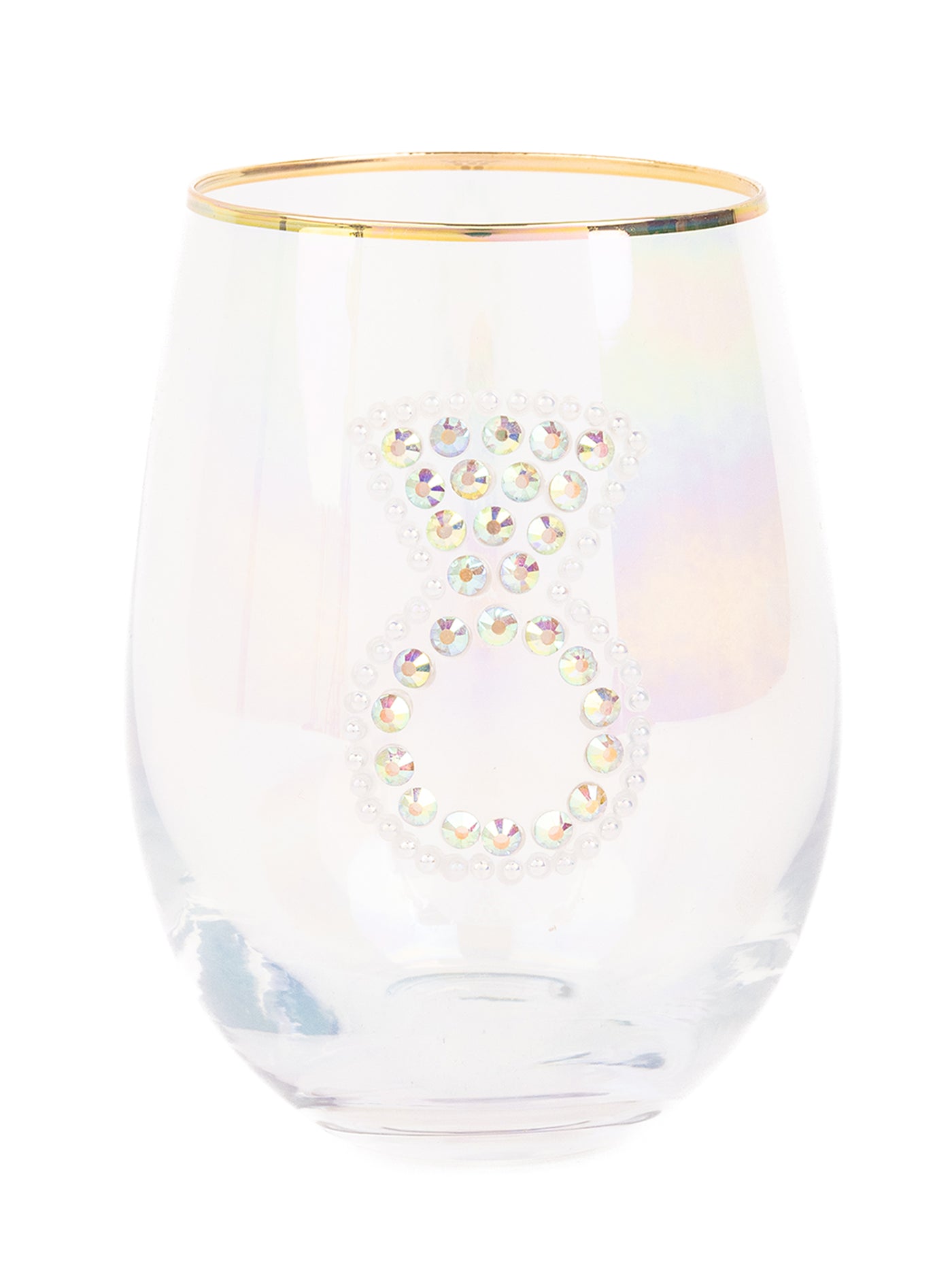 Stemless Wine Glass | Rhinestone Ring