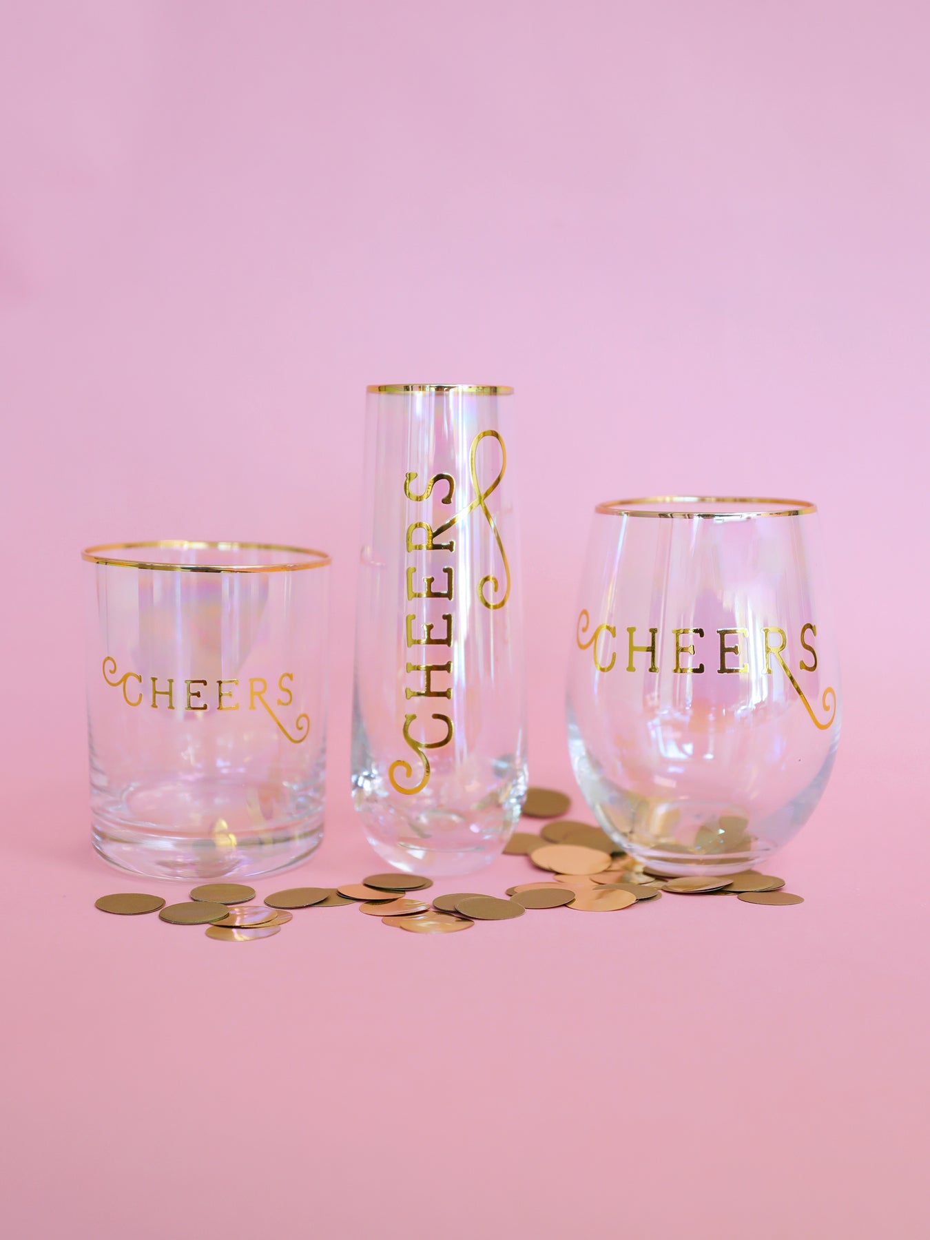 Stemless Wine Glass Cheers Mary Square