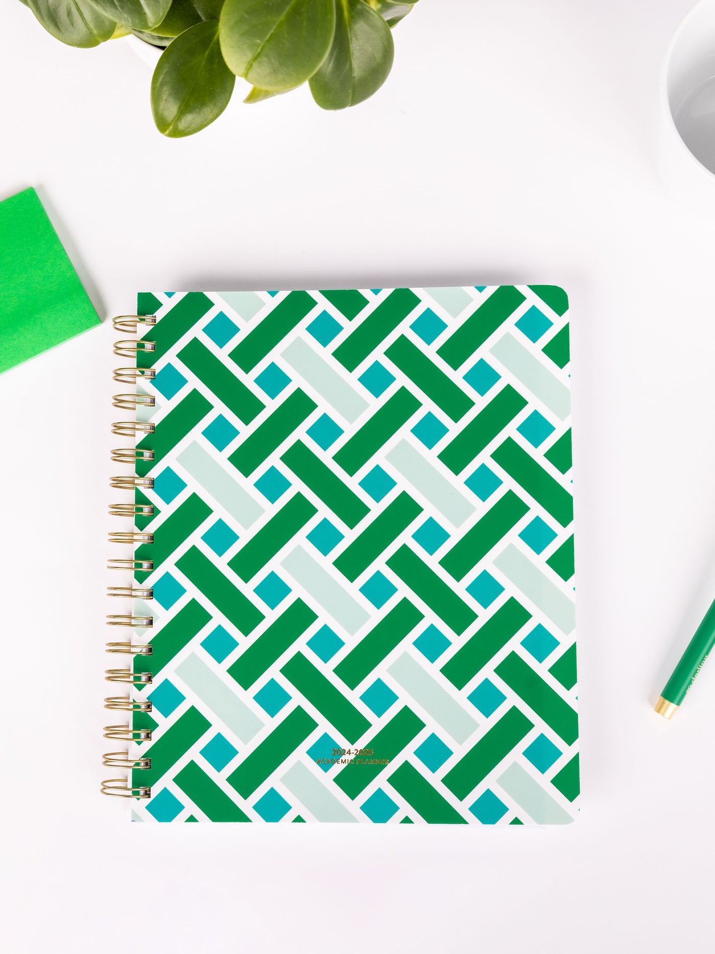 2024-25 Spiral Weekly Academic Planner | Green Weaver