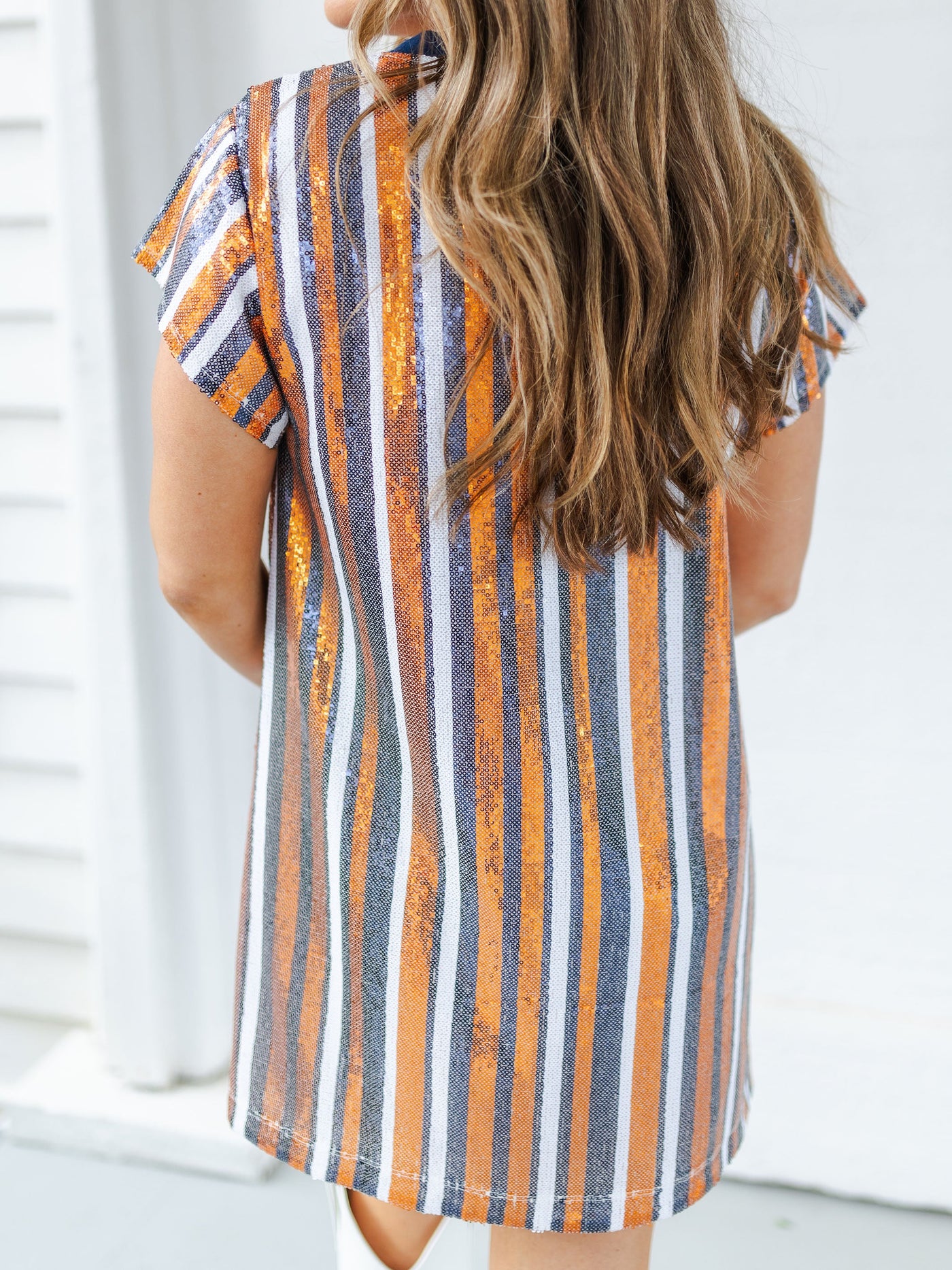 Julia Dress | Navy + Orange